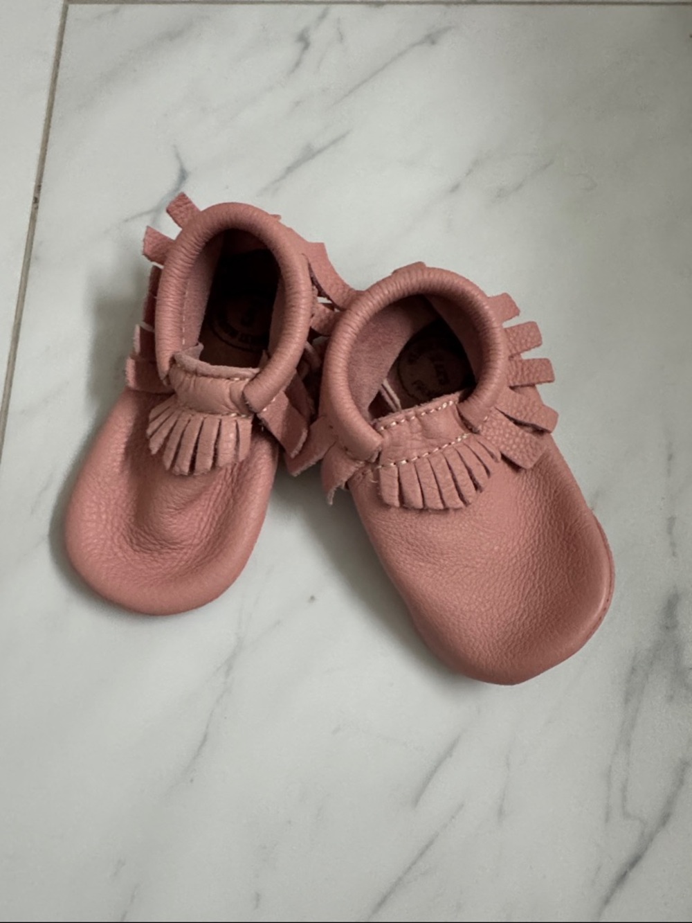 Freshly Picked Rose Pink Fringe Moccasins for Kids NWOT